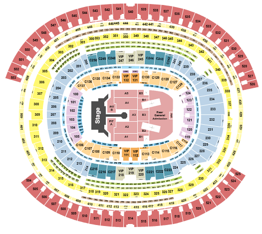 SoFi Stadium Rolling Stones Seating Chart